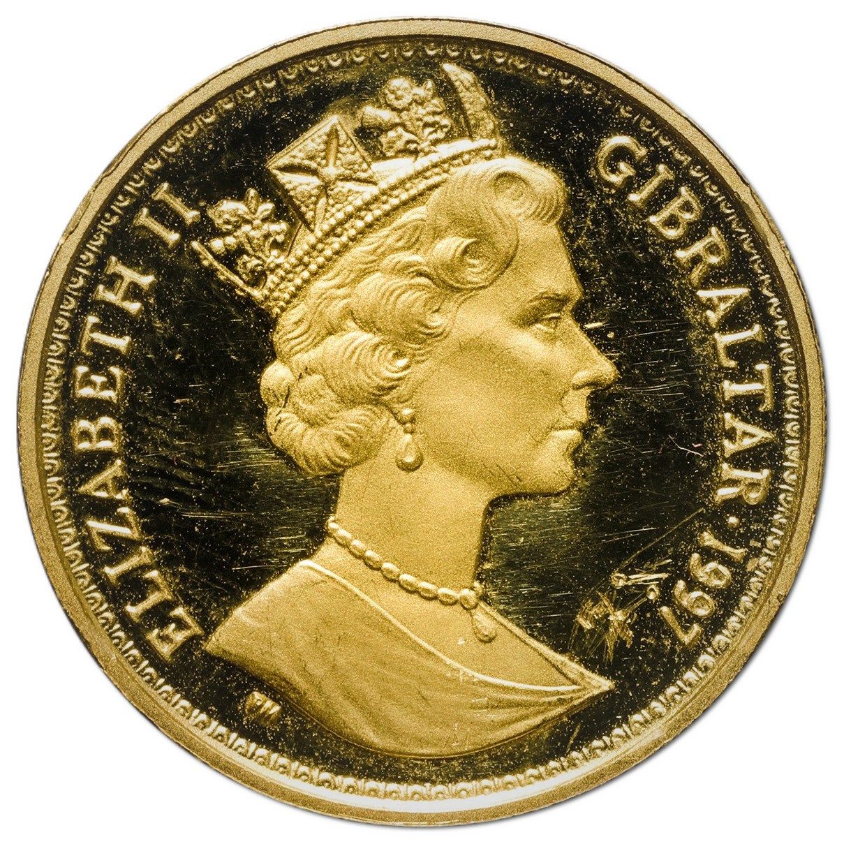 Gibraltar 1 Sovereign - Elizabeth II Una and the Lion obverse