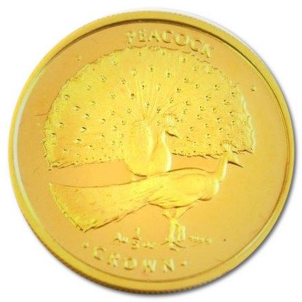 Gibraltar ⅕ Crown - Elizabeth II Peacock reverse