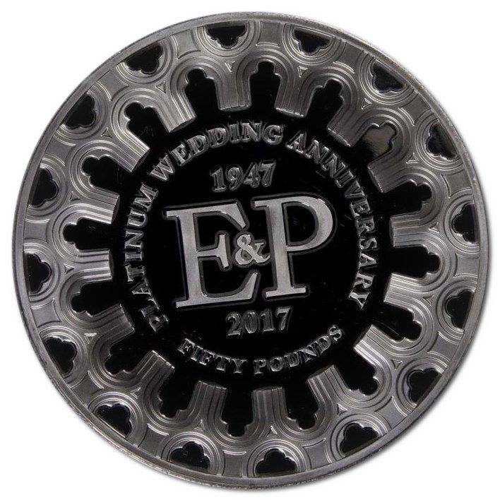 Jersey 50 Pounds - Elizabeth II Platinum Wedding