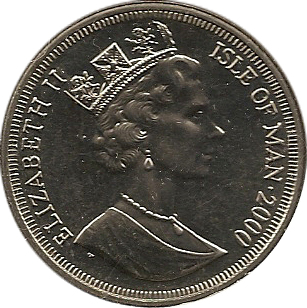 Isle of Man 1 Crown - Elizabeth II Queen Mother - Victory Visit obverse