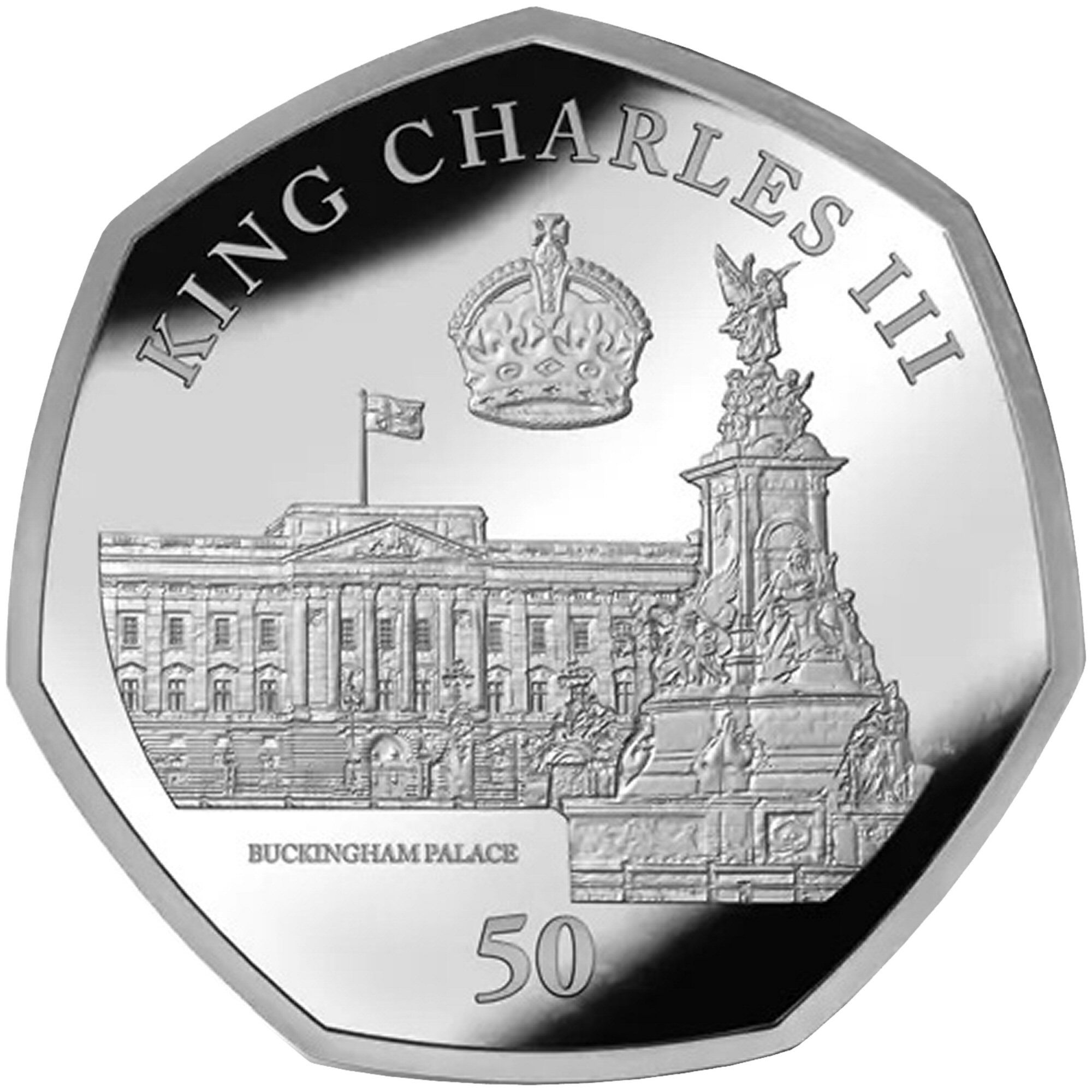 British Antarctic Territory 50 Pence - Charles III Buckingham Palace