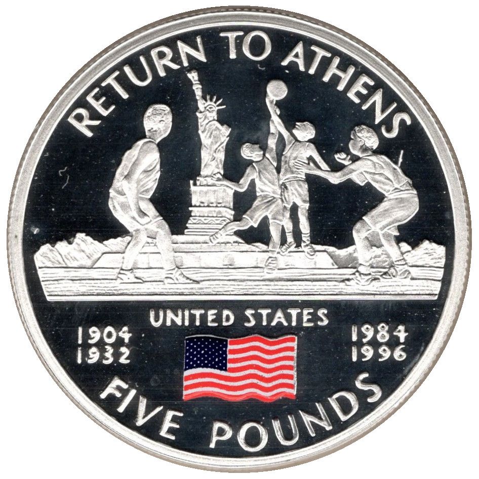 Gibraltar 5 Pounds - Elizabeth II 2004 Summer Olympics - USA