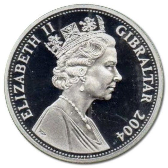 Gibraltar 5 Pounds - Elizabeth II 2004 Summer Olympics - Germany obverse