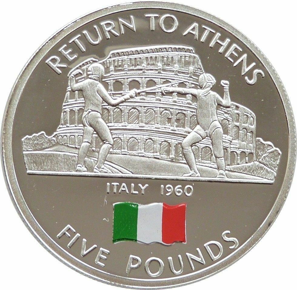 Gibraltar 5 Pounds - Elizabeth II 2004 Summer Olympics - Italy