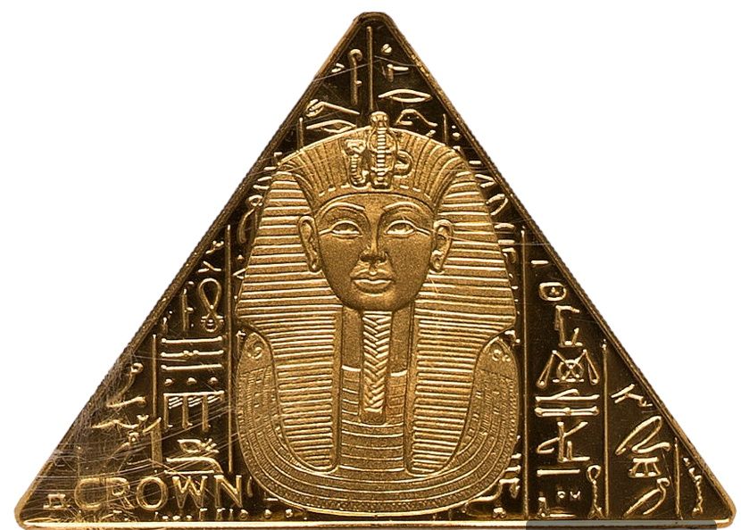 Isle of Man 1 Crown - Elizabeth II Tutankhamun - Death Mask; Gold proof reverse