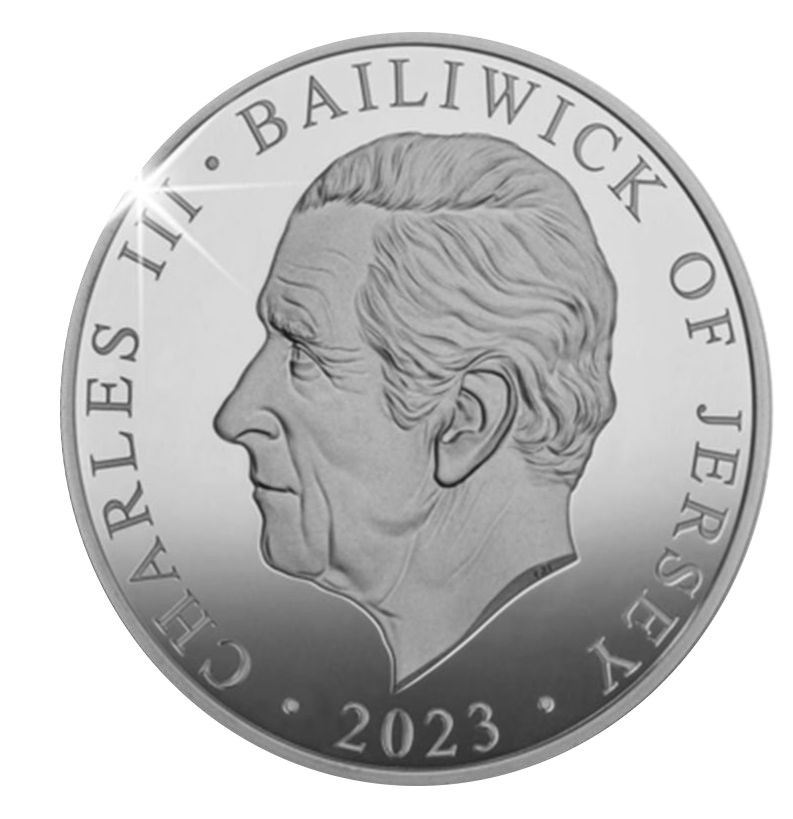 Jersey 5 Pounds - Charles III Dambusters obverse