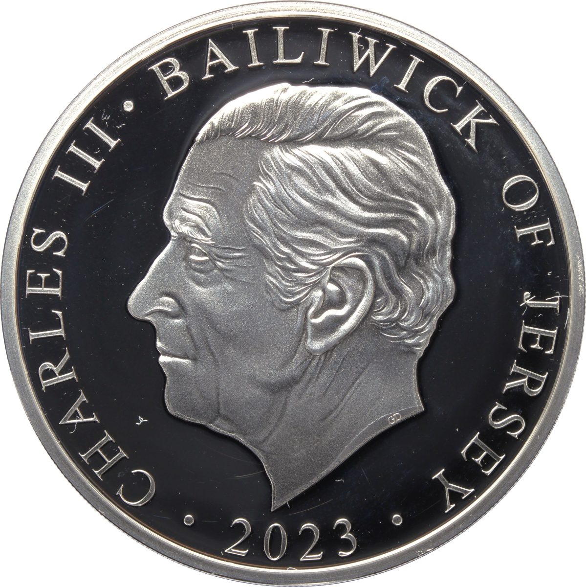 Jersey 5 Pounds - Charles III Dambusters; Silver Proof obverse