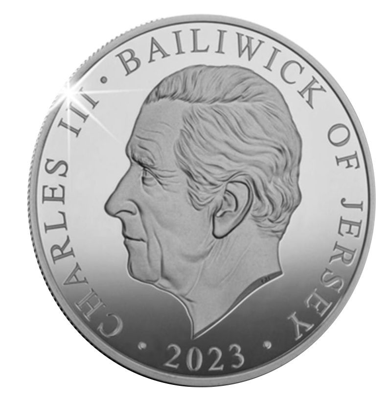 Jersey 10 Pounds - Charles III Dambusters; Silver Proof obverse