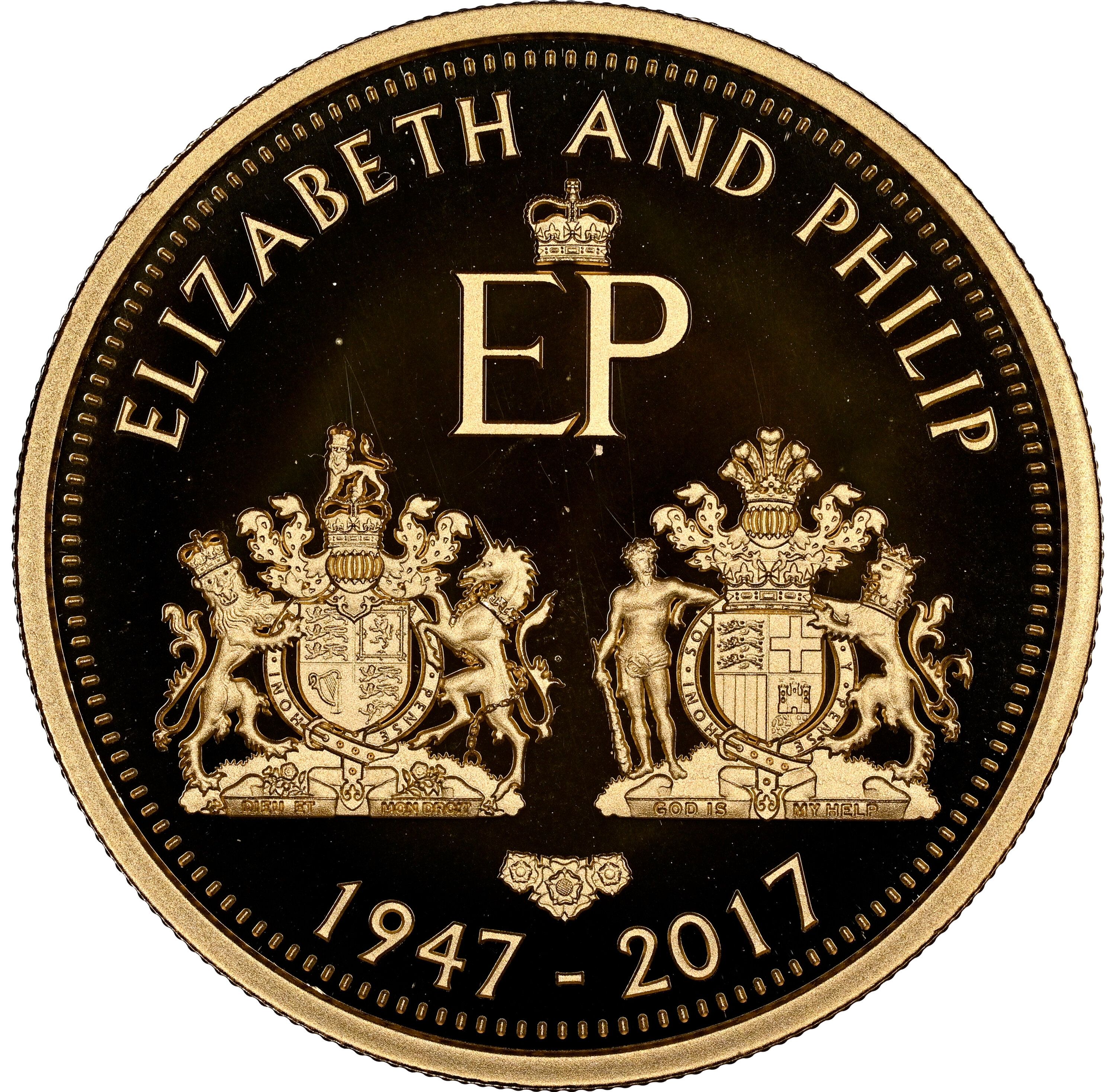 Tristan da Cunha 2 Sovereign - Elizabeth II Platinum Wedding Anniversary reverse