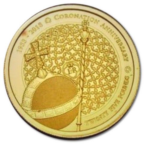 Alderney 25 Pounds - Elizabeth II Sapphire Coronation Jubilee - Orb and Sceptre