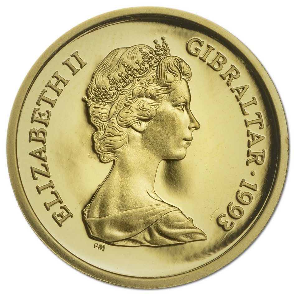 Gibraltar ⅕ Crown - Elizabeth II King Edward VIII obverse