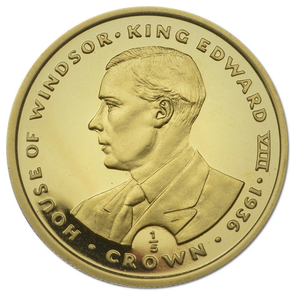 Gibraltar ⅕ Crown - Elizabeth II King Edward VIII reverse
