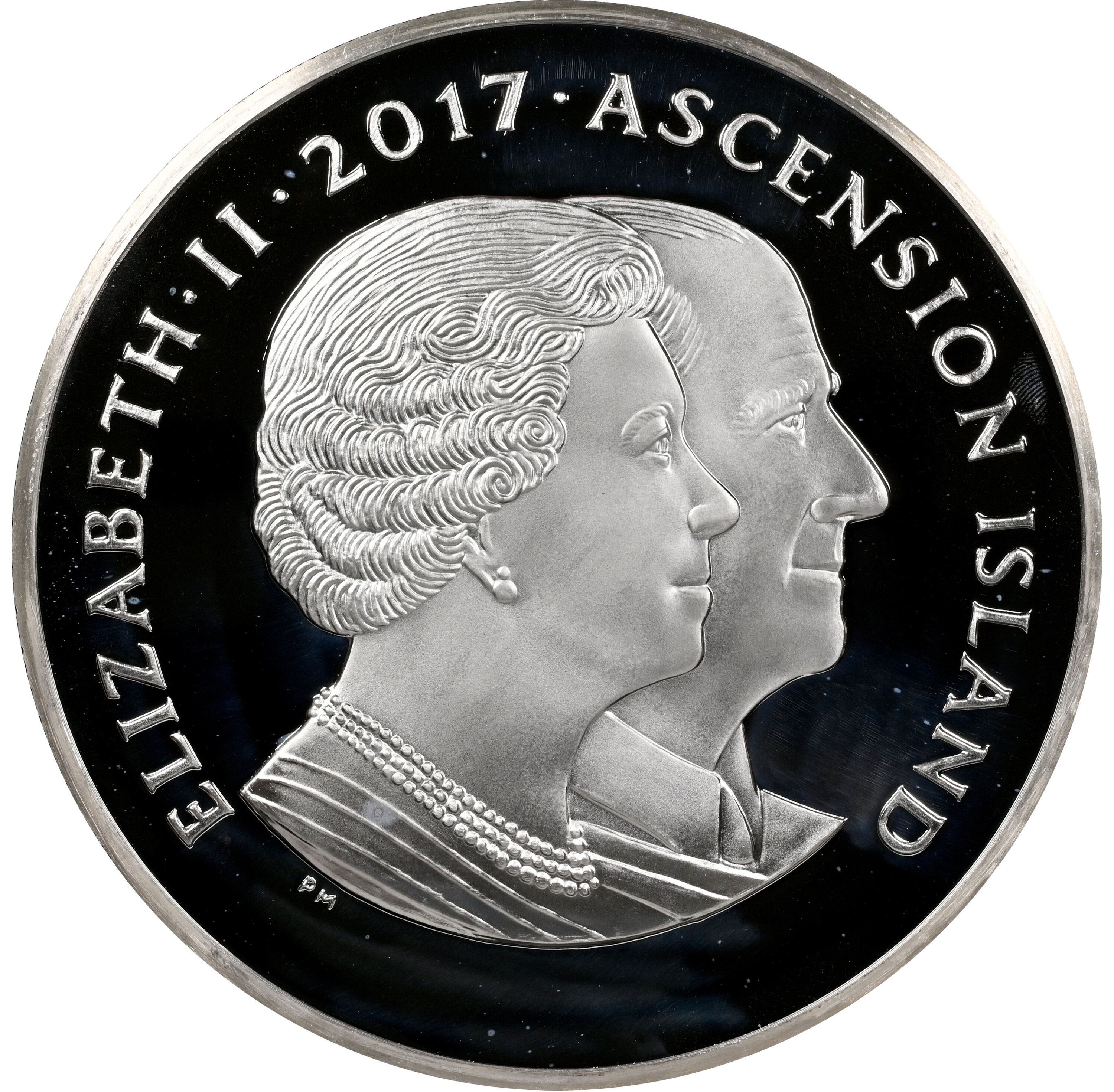Ascension Island 70 Crowns - Elizabeth II Platinum Wedding Anniversary obverse
