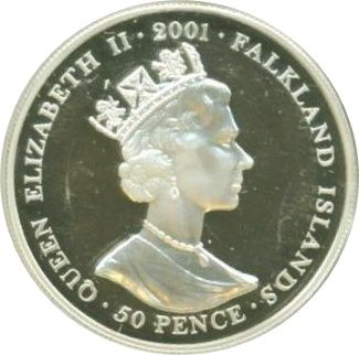 Falkland Islands 50 Pence - Elizabeth II Charles II obverse