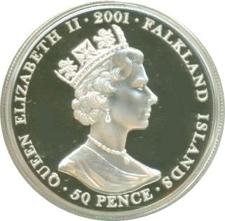 Falkland Islands 50 Pence - Elizabeth II Queen Victoria obverse