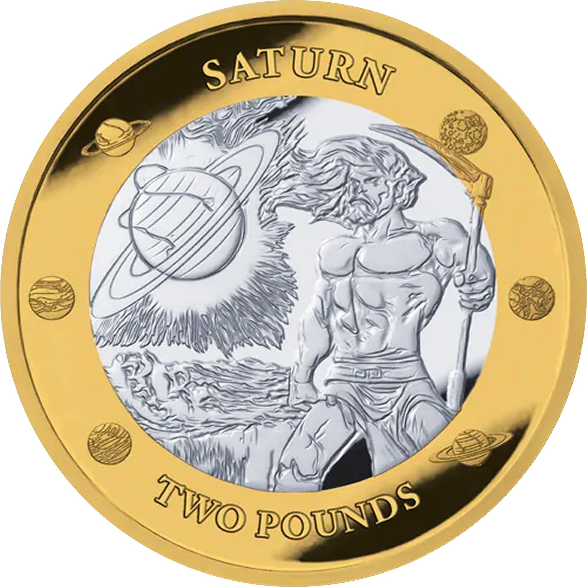 British Antarctic Territory 2 Pounds - Charles III Saturn Glacier; Silver reverse