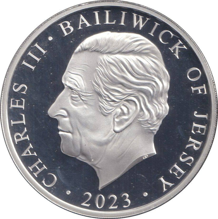 Jersey 5 Pounds - Charles III Coronation; Silver Proof obverse