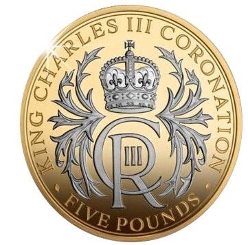 Jersey 5 Pounds - Charles III Coronation; Silver Proof Gold plated obverse