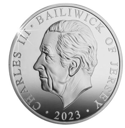 Jersey 10 Pounds - Charles III Coronation; Silver Proof obverse