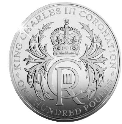Jersey 100 Pounds - Charles III Coronation; Silver Proof reverse