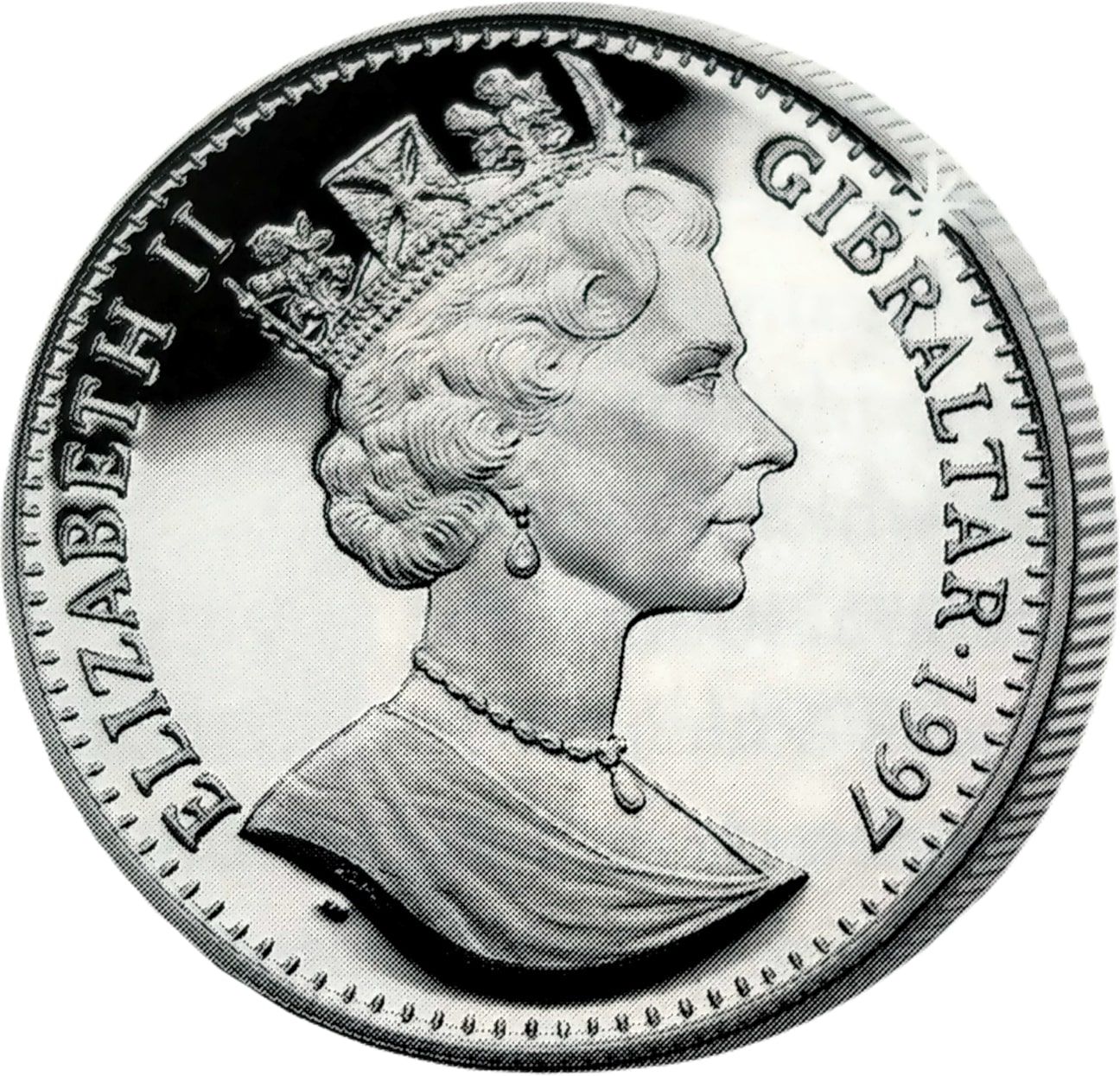 Gibraltar 1 Crown - Elizabeth II Europa; Silver Proof obverse