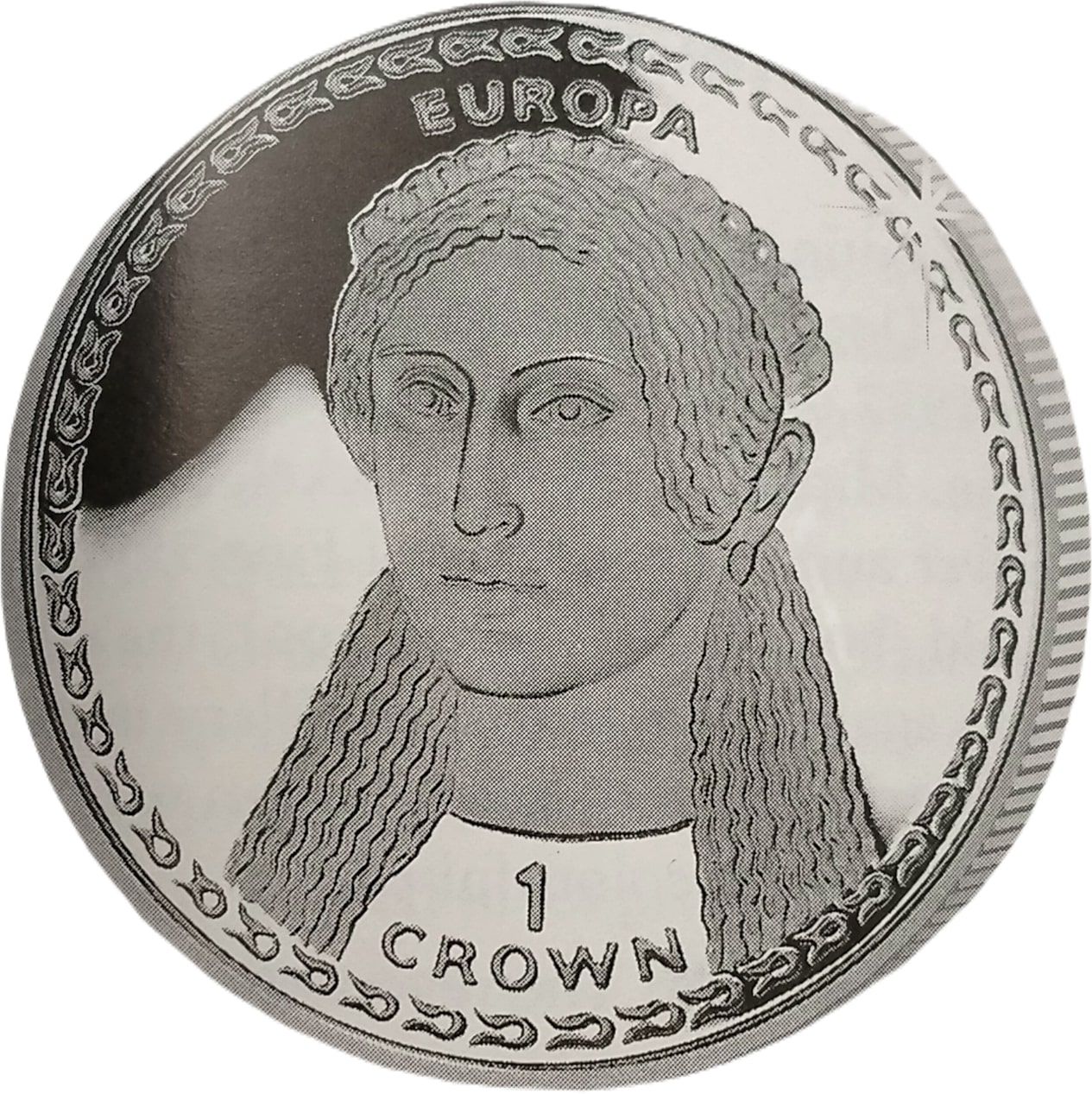 Gibraltar 1 Crown - Elizabeth II Europa; Silver Proof reverse