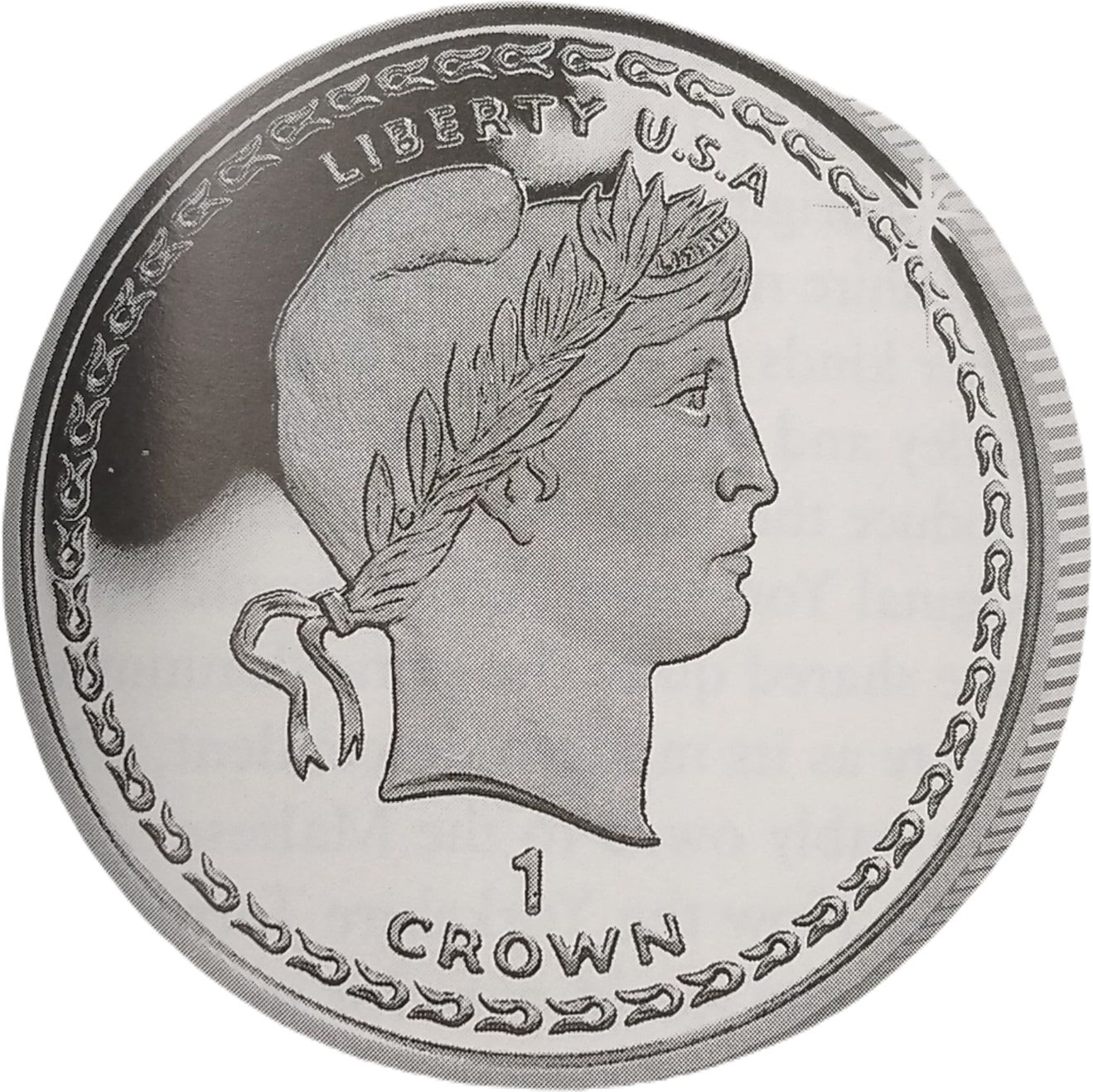 Gibraltar 1 Crown - Elizabeth II Liberty U.S.A; Silver Proof reverse