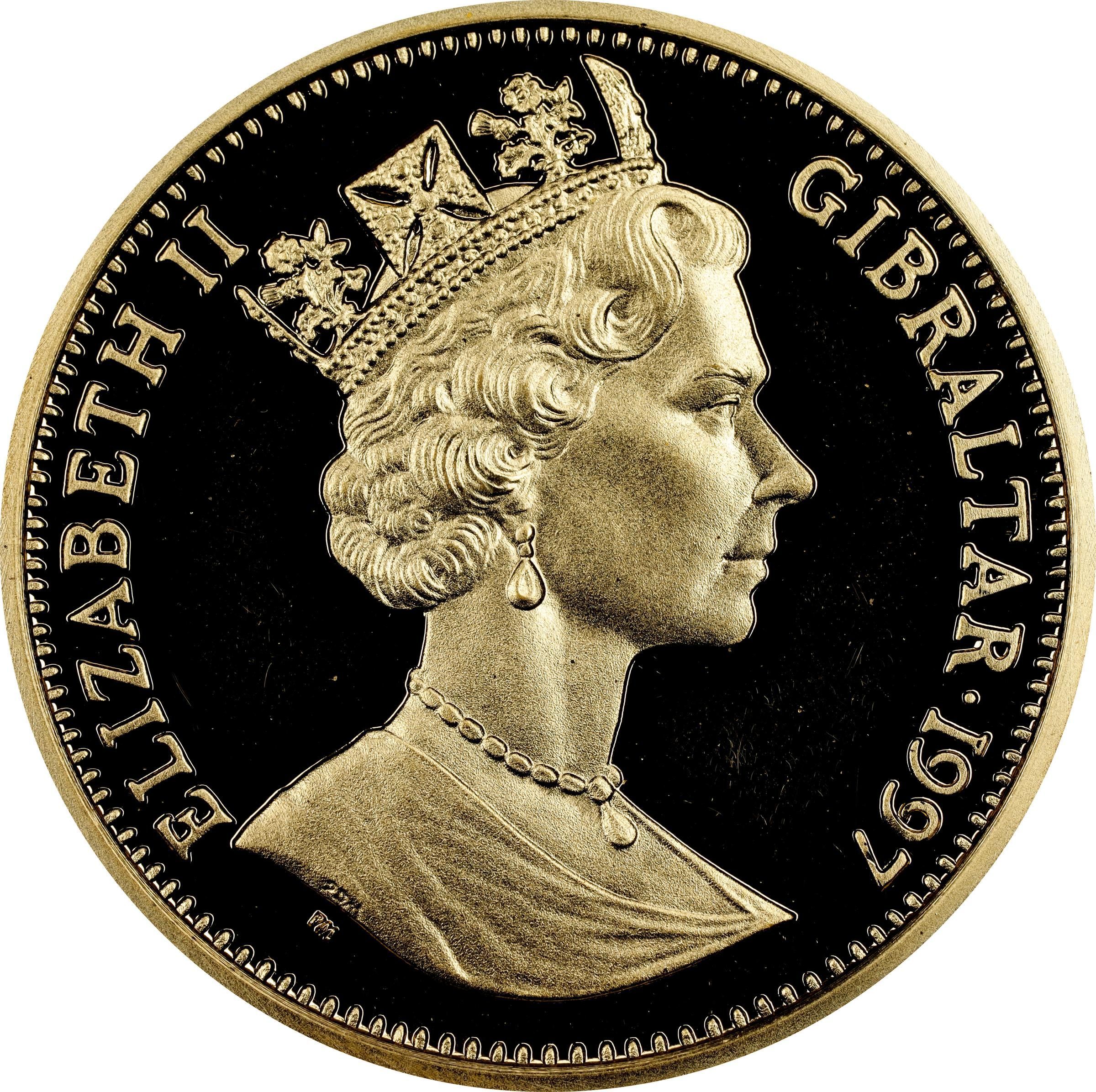 Gibraltar 1 Royal - Elizabeth II Yorkshire Terrier; Gold Issue obverse