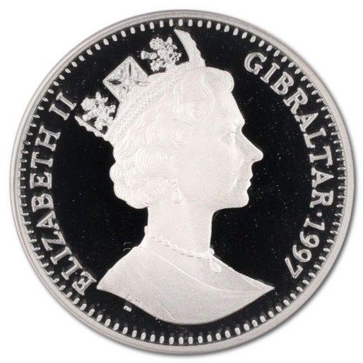 Gibraltar 1 Crown - Elizabeth II Israelite Civilisation - Judaism; Silver Proof obverse