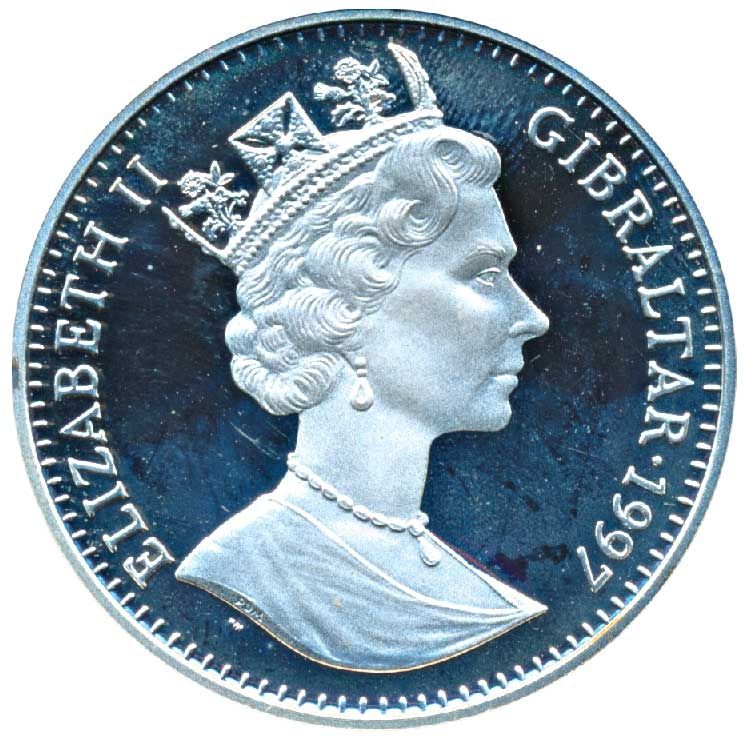 Gibraltar 1 Crown - Elizabeth II Islamic Civilization; Silver Proof obverse