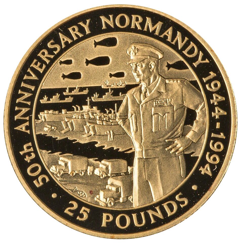 Guernsey 25 Pounds - Elizabeth II Normandy Invasion