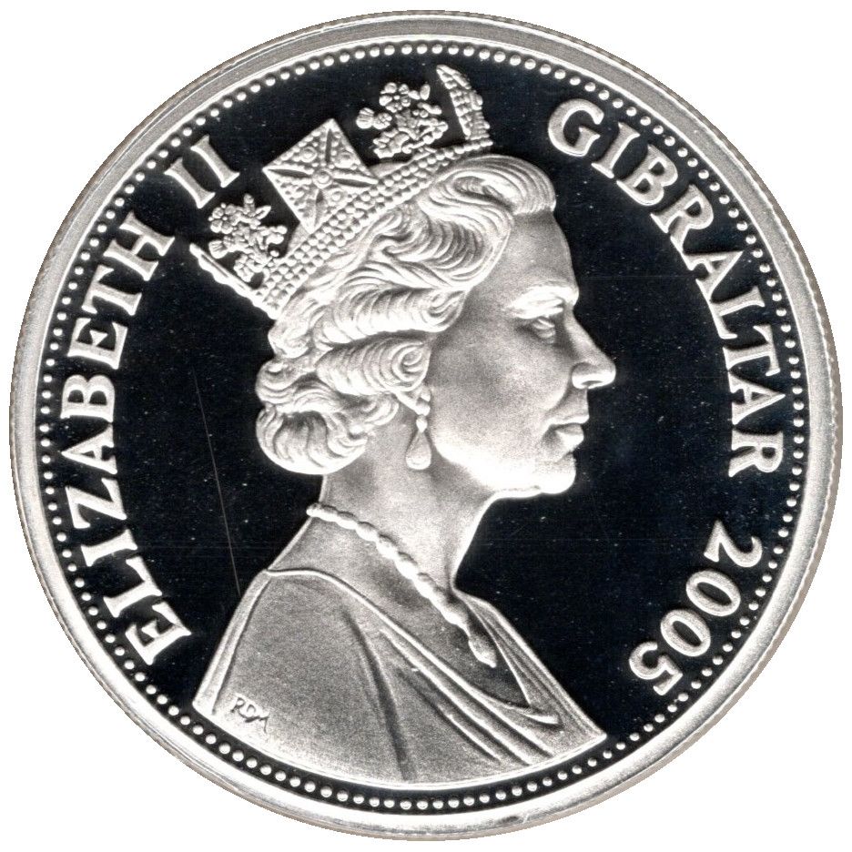 Gibraltar 5 Pounds - Elizabeth II 2004 Summer Olympics - Holland obverse