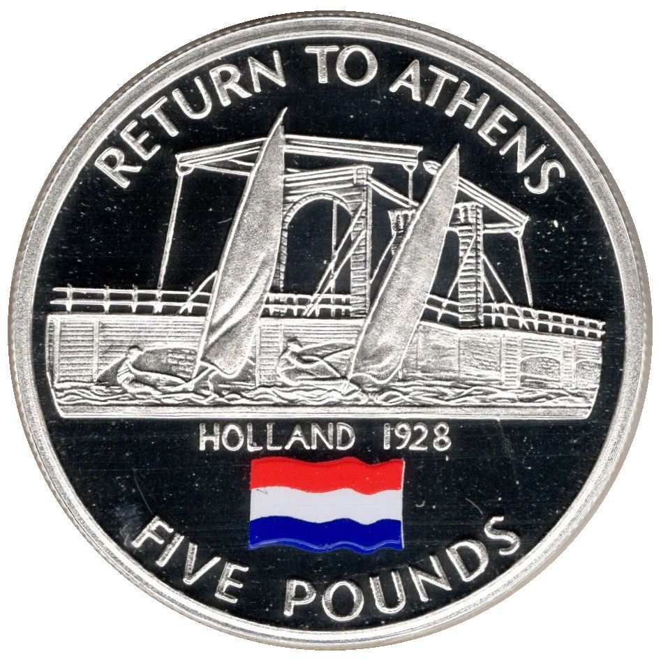 Gibraltar 5 Pounds - Elizabeth II 2004 Summer Olympics - Holland
