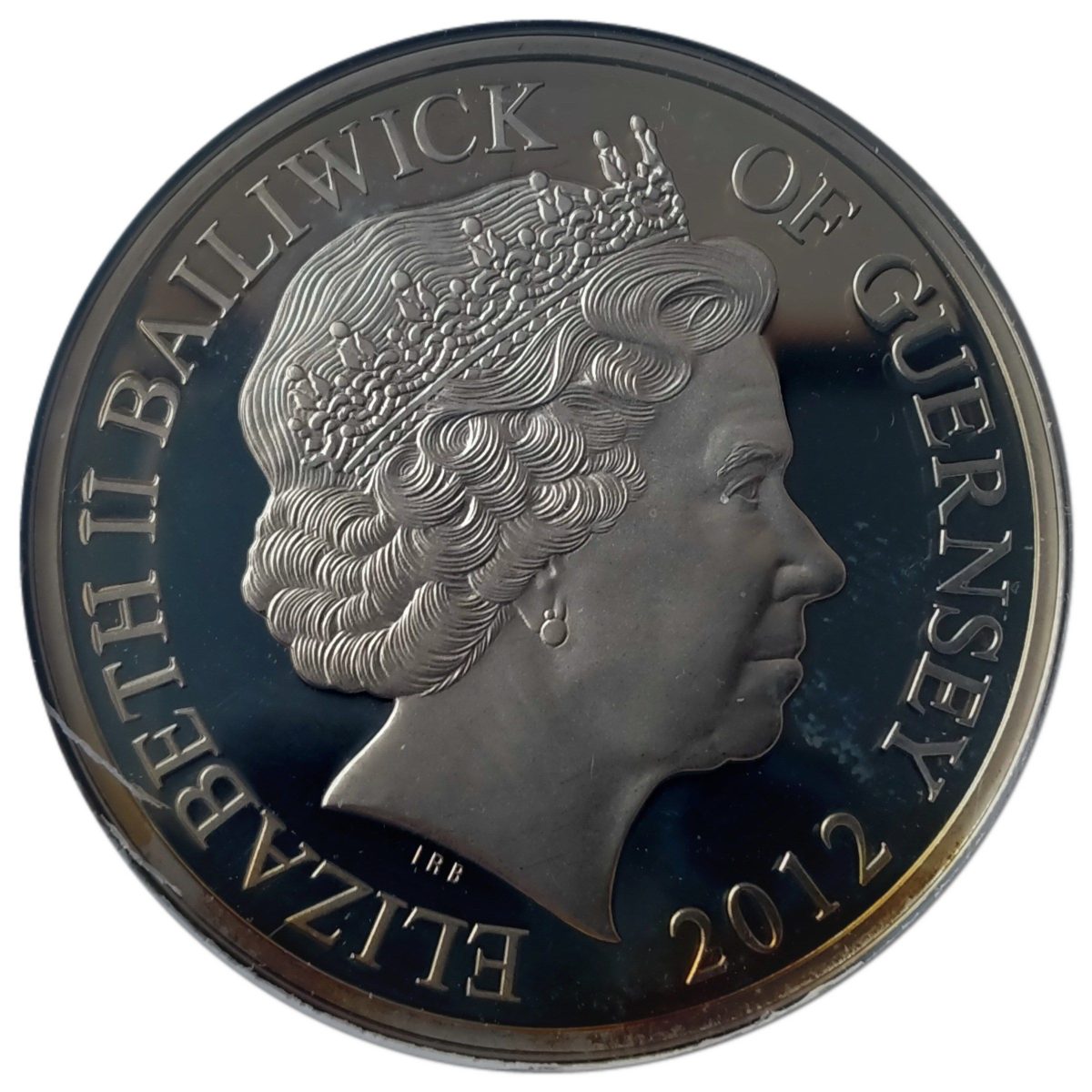 Guernsey 5 Pounds - Elizabeth II Prince William 30th Birthday; Silver Proof obverse