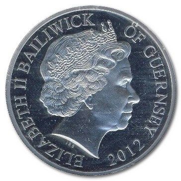 Guernsey 5 Pounds - Elizabeth II Royal Air Force; Silver Proof obverse