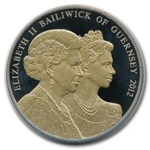Guernsey 5 Pounds - Elizabeth II Diamond Jubilee; Silver Proof obverse