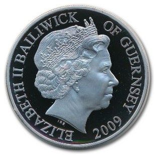 Guernsey 5 Pounds - Elizabeth II HMS Victory; Silver Proof obverse