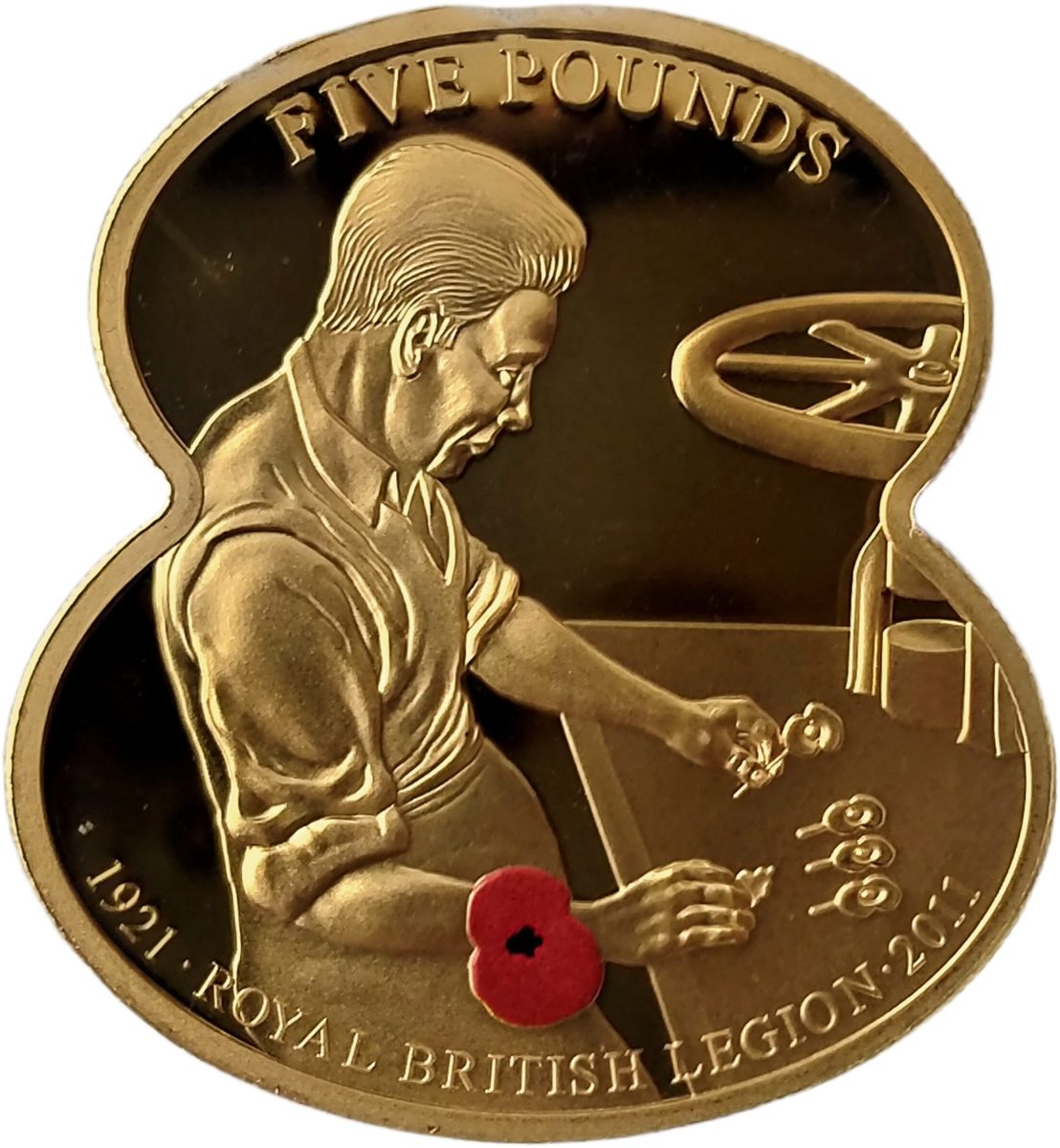 Guernsey 5 Pounds - Elizabeth II 90 Years of The Royal British Legion - The Poppy Factory