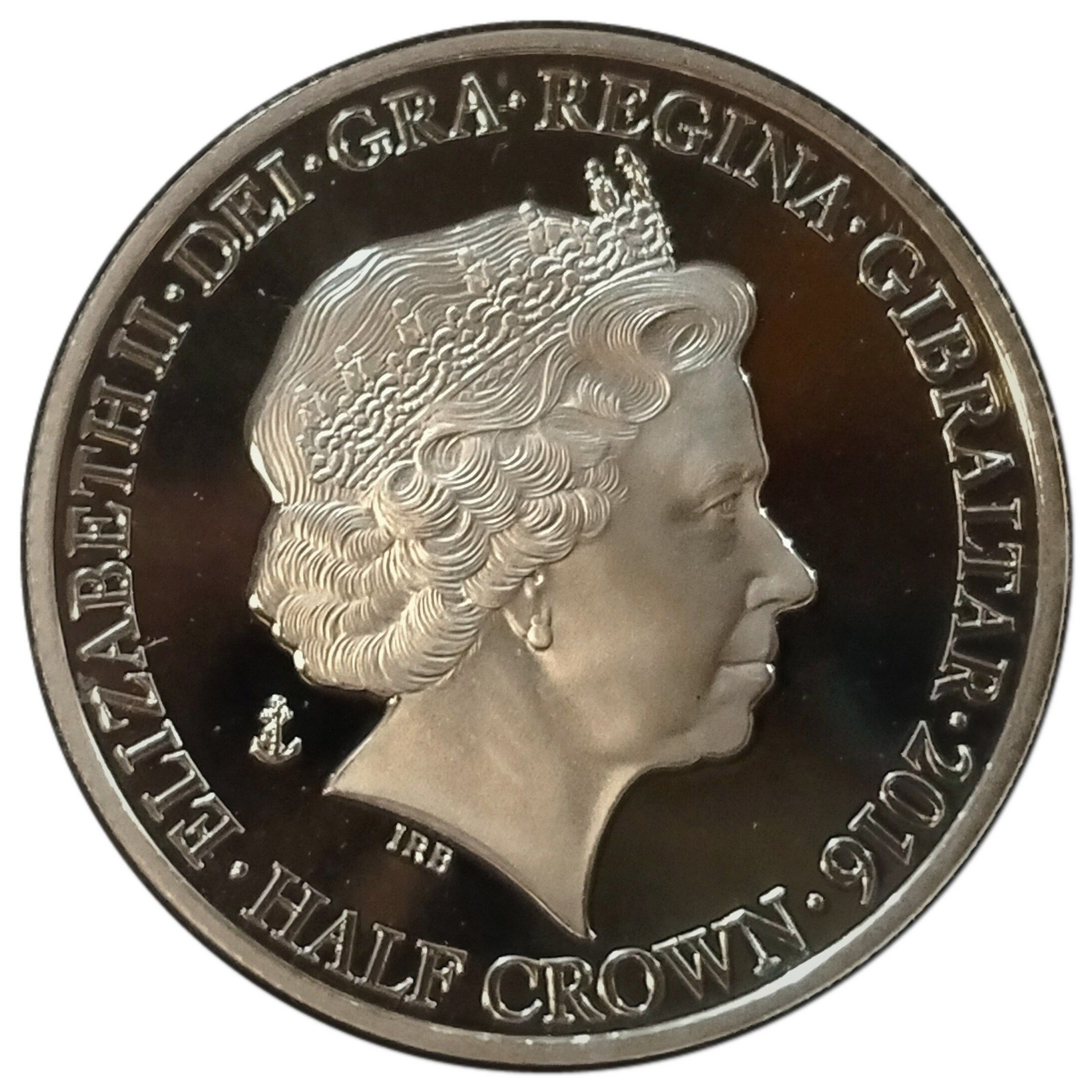 Gibraltar ½ Crown - Elizabeth II Battle of the Atlantic - You saved the land obverse