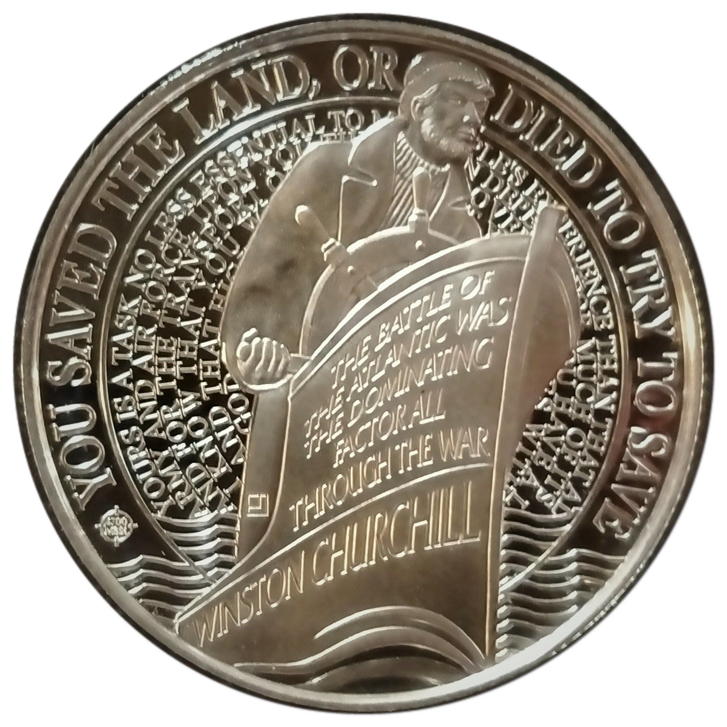 Gibraltar ½ Crown - Elizabeth II Battle of the Atlantic - You saved the land reverse