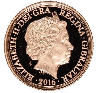 Gibraltar ½ Sovereign - Elizabeth II Battle of the Atlantic obverse