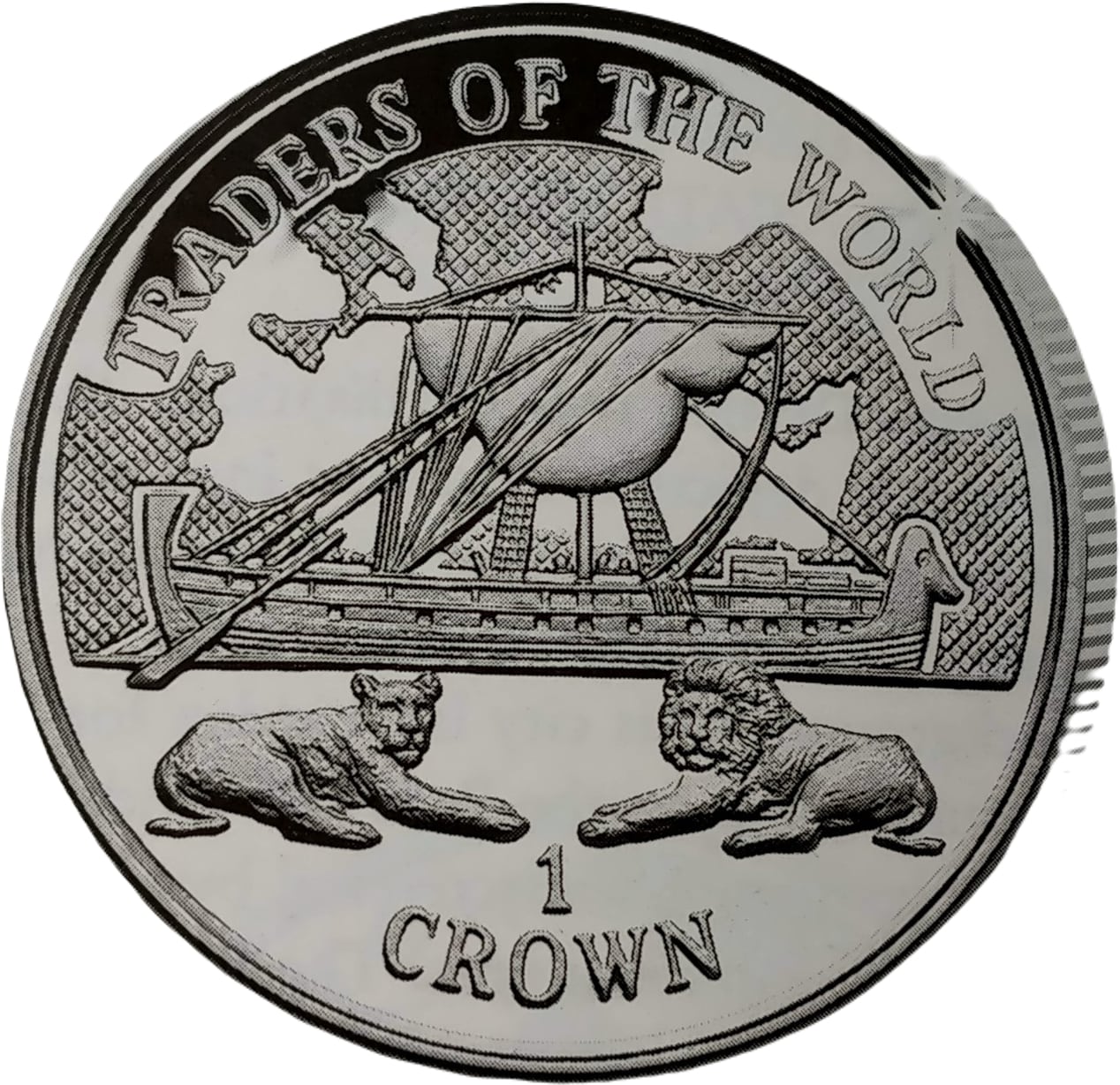 Gibraltar 1 Crown - Elizabeth II Roman Ship reverse