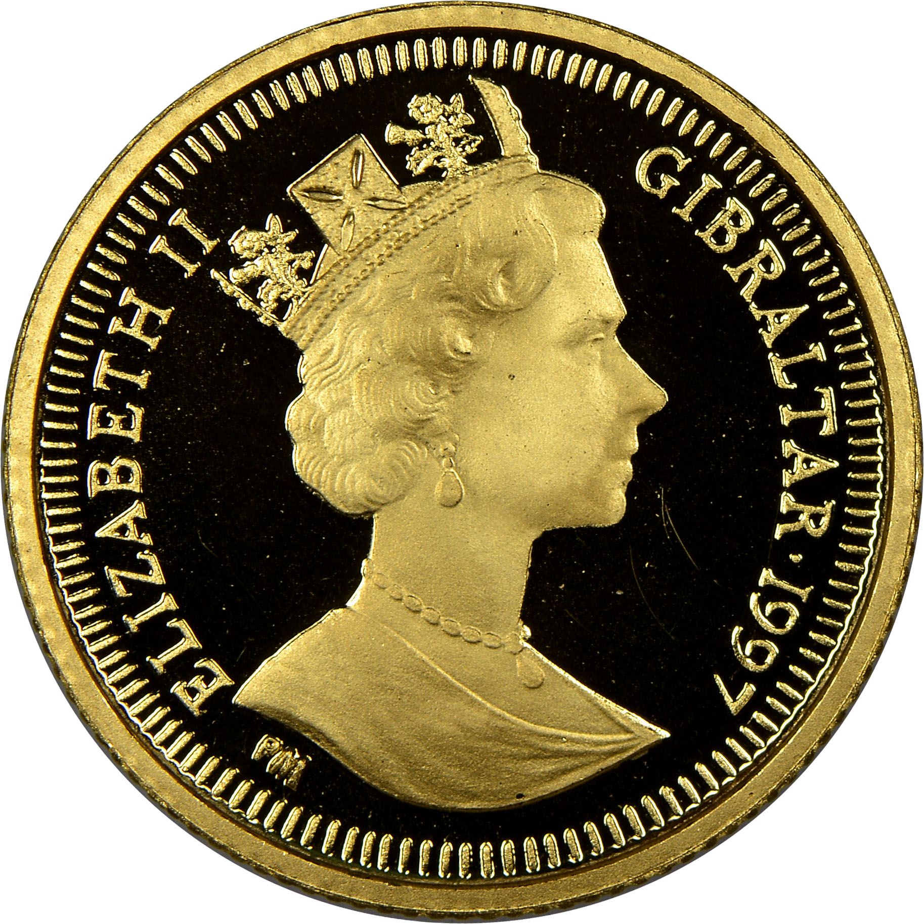 Gibraltar 1/25 Crown - Elizabeth II Captain Cook obverse