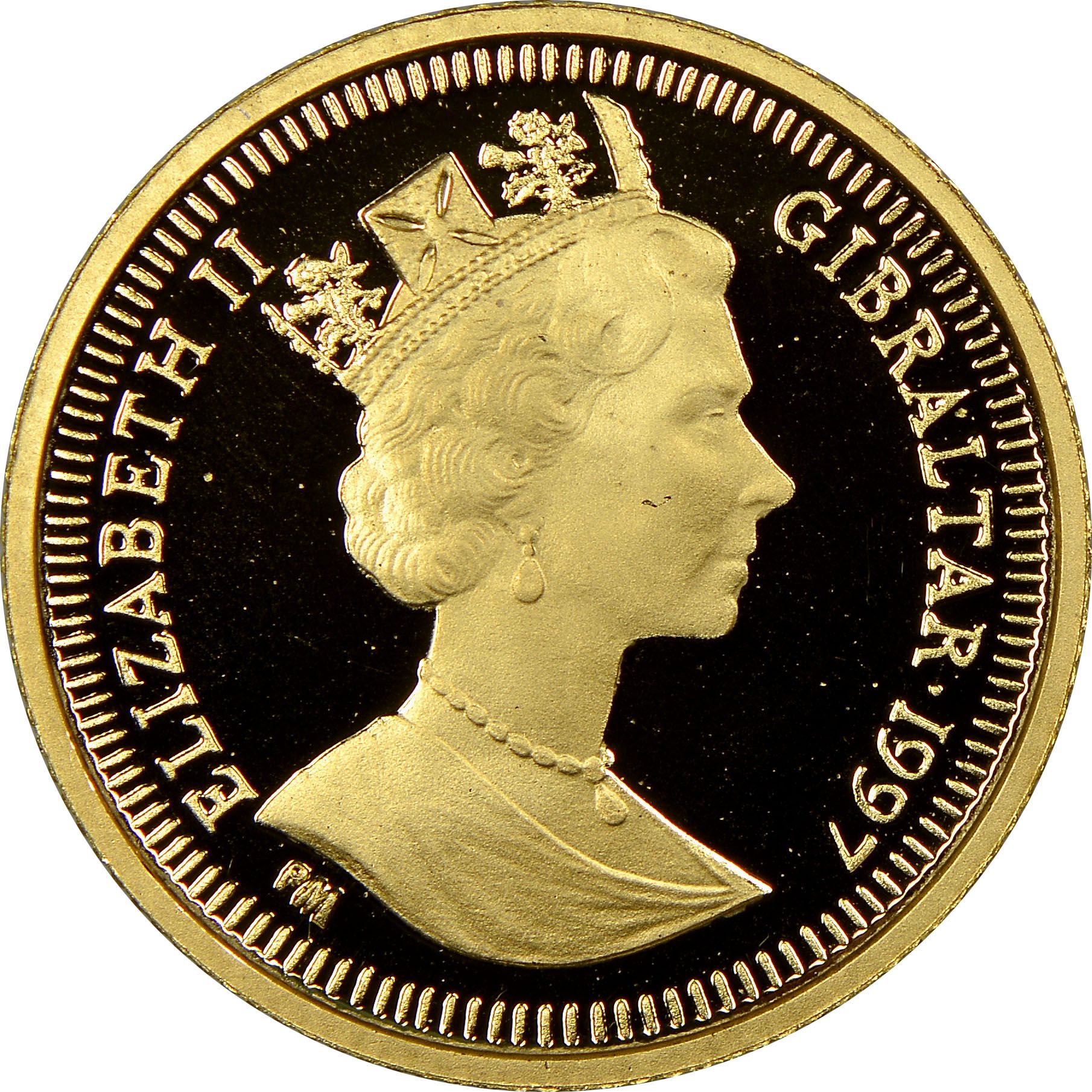 Gibraltar 1/25 Crown - Elizabeth II Elizabeth I obverse