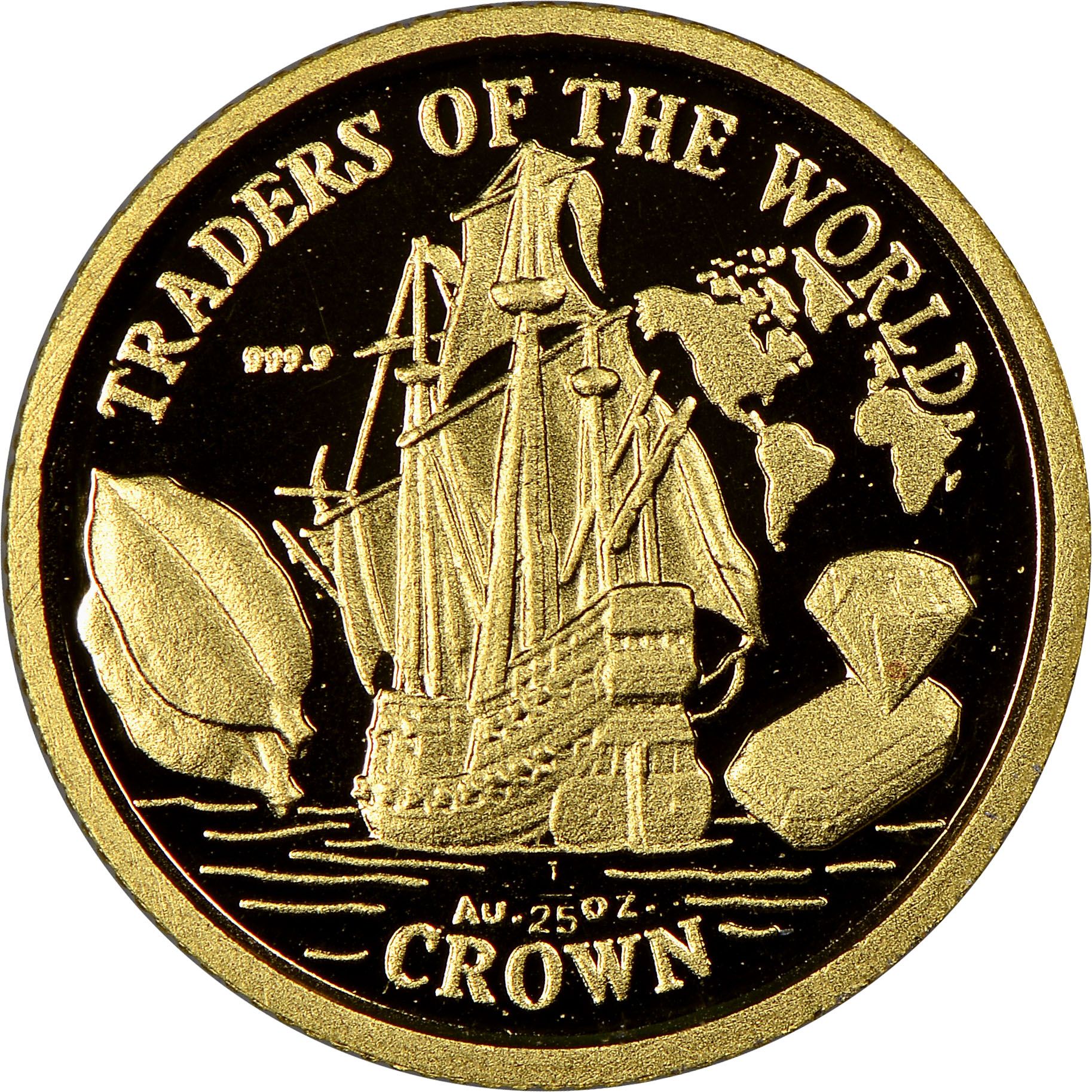 Gibraltar 1/25 Crown - Elizabeth II Spanish Galleon reverse