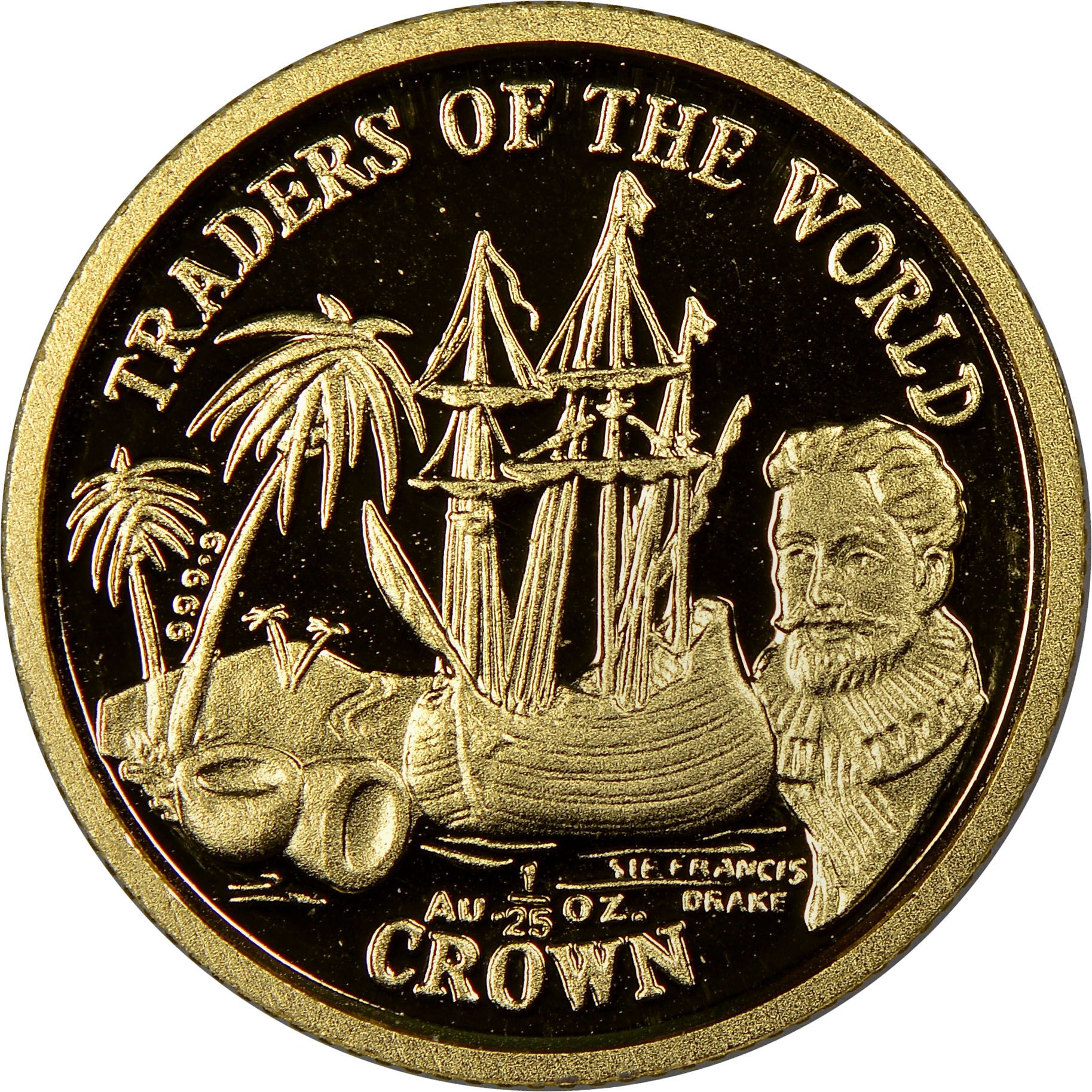 Gibraltar 1/25 Crown - Elizabeth II Francis Drake reverse