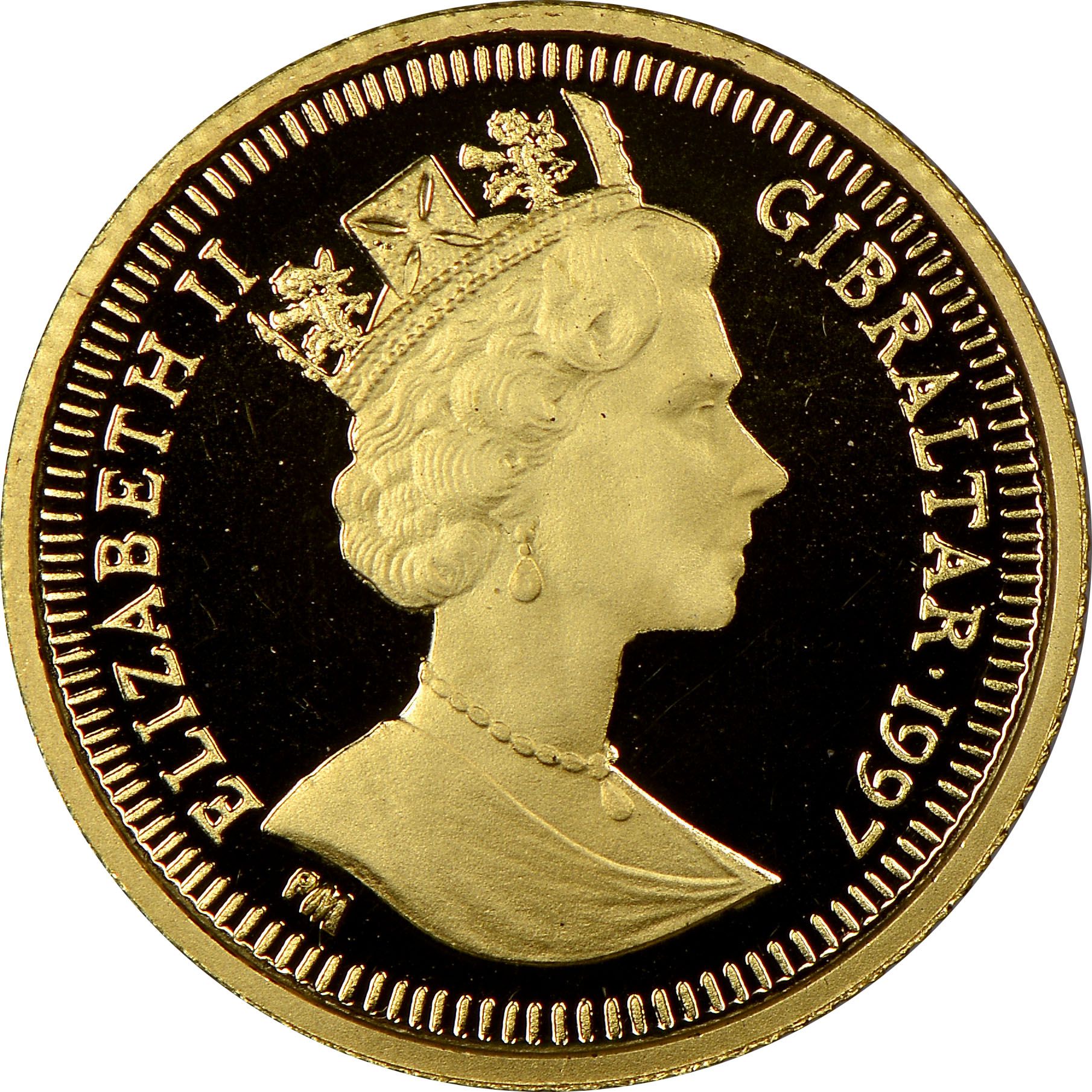 Gibraltar 1/25 Crown - Elizabeth II Venetian Gondola obverse