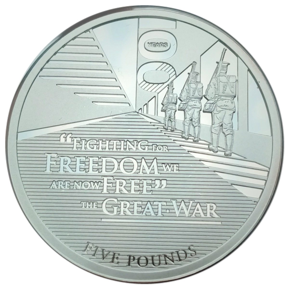 Alderney 5 Pounds - Elizabeth II Fighting For Freedom
