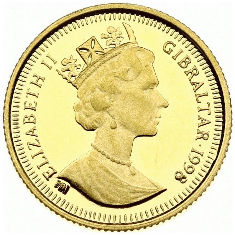 Gibraltar 1/25 Crown - Elizabeth II Peter Rabbit obverse