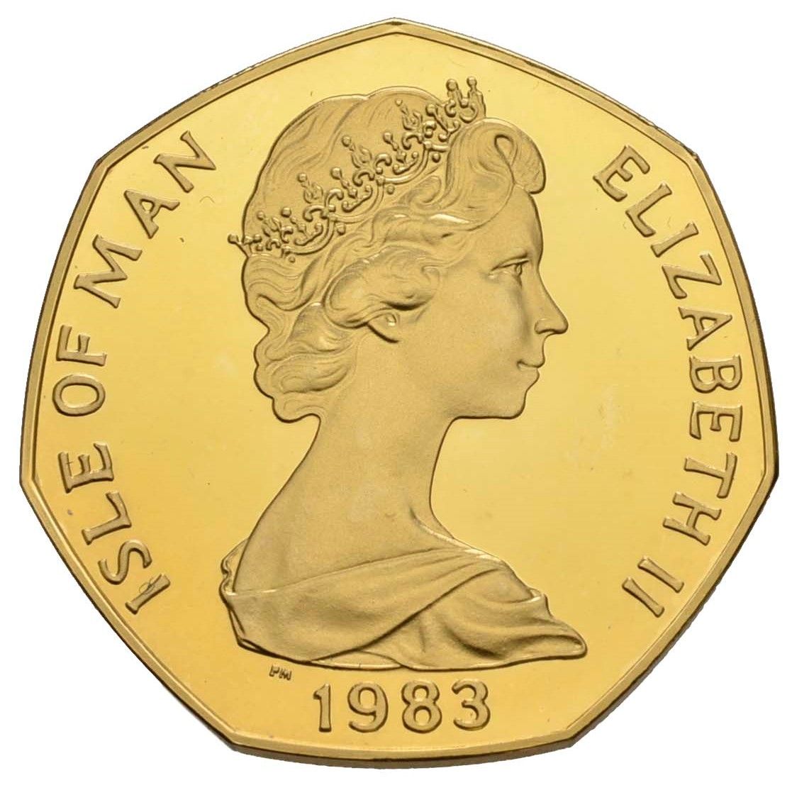 Isle of Man 50 Pence - Elizabeth II Tourist Trophy Motorcycle Races; Gold Proof obverse